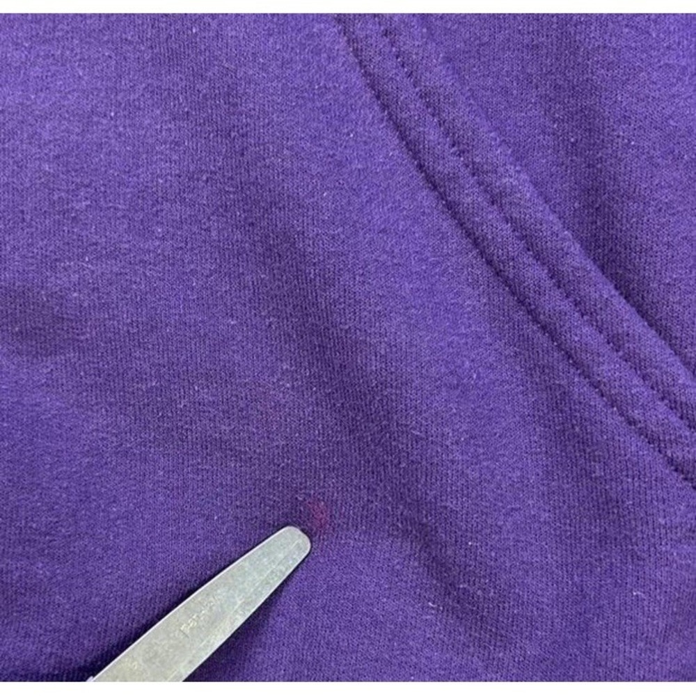 Vintage Jerzees King College Hoodie Purple 2XL Collegiate School Sweatshirt - Picture 6 of 6